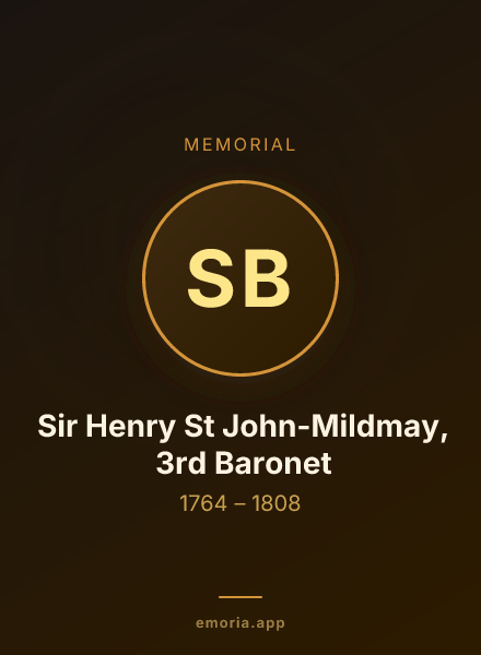 Memorial portrait of Sir Henry St John-Mildmay, 3rd Baronet
