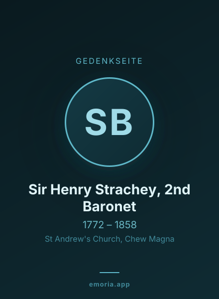 Gedenkportrait von Sir Henry Strachey, 2nd Baronet
