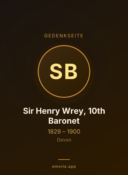 Gedenkportrait von Sir Henry Wrey, 10th Baronet