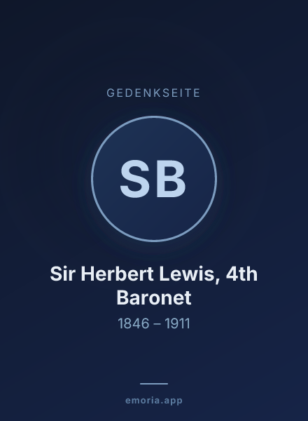 Gedenkportrait von Sir Herbert Lewis, 4th Baronet