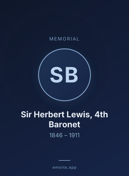 Memorial portrait of Sir Herbert Lewis, 4th Baronet