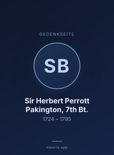Gedenkportrait von Sir Herbert Perrott Pakington, 7th Bt.