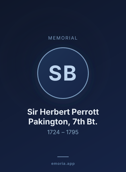 Memorial portrait of Sir Herbert Perrott Pakington, 7th Bt.