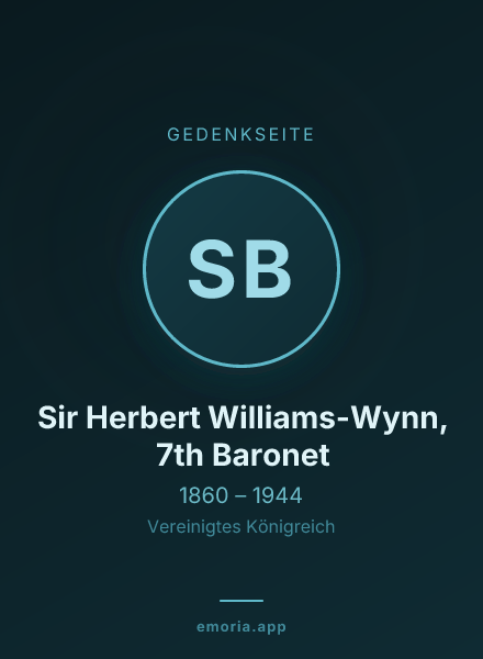 Gedenkportrait von Sir Herbert Williams-Wynn, 7th Baronet