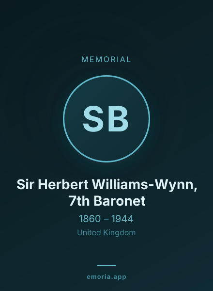 Memorial portrait of Sir Herbert Williams-Wynn, 7th Baronet