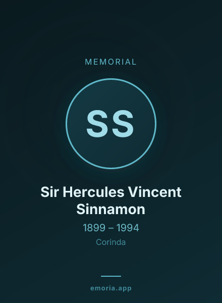 Memorial portrait of Sir Hercules Vincent Sinnamon