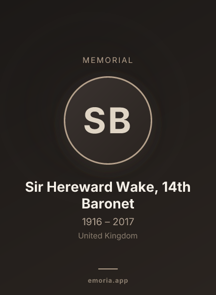 Memorial portrait of Sir Hereward Wake, 14th Baronet