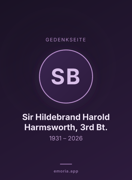Gedenkportrait von Sir Hildebrand Harold Harmsworth, 3rd Bt.