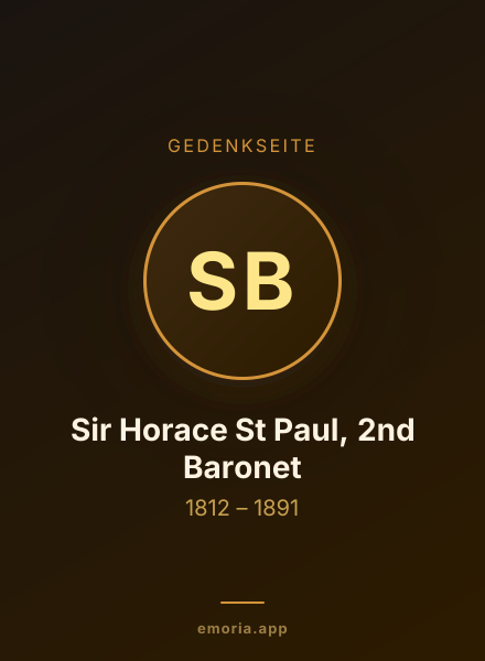 Gedenkportrait von Sir Horace St Paul, 2nd Baronet
