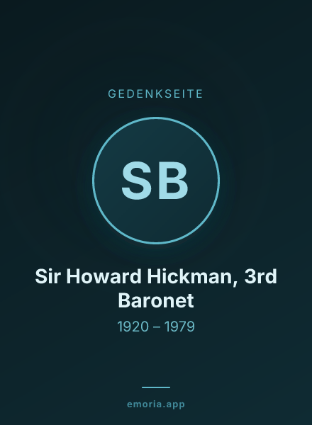 Gedenkportrait von Sir Howard Hickman, 3rd Baronet