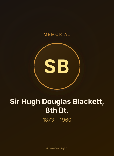 Memorial portrait of Sir Hugh Douglas Blackett, 8th Bt.