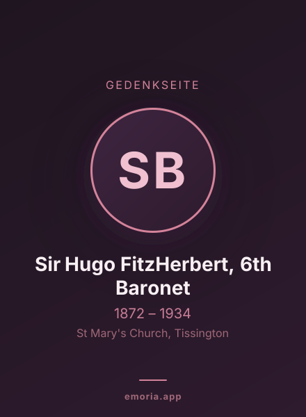 Gedenkportrait von Sir Hugo FitzHerbert, 6th Baronet