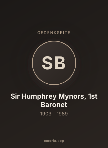 Gedenkportrait von Sir Humphrey Mynors, 1st Baronet