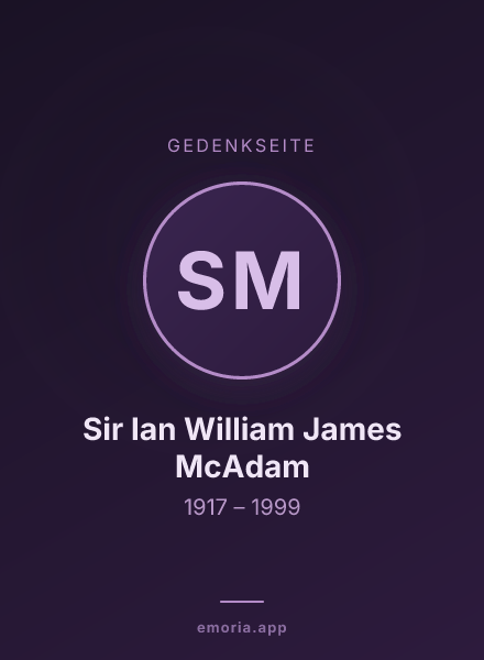 Gedenkportrait von Sir Ian William James McAdam