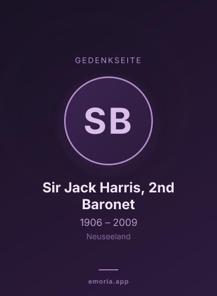 Gedenkportrait von Sir Jack Harris, 2nd Baronet