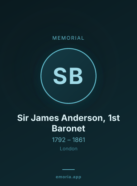 Memorial portrait of Sir James Anderson, 1st Baronet