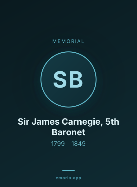 Memorial portrait of Sir James Carnegie, 5th Baronet