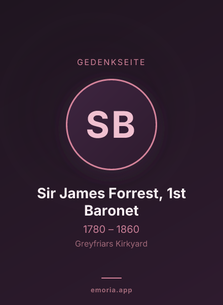 Gedenkportrait von Sir James Forrest, 1st Baronet