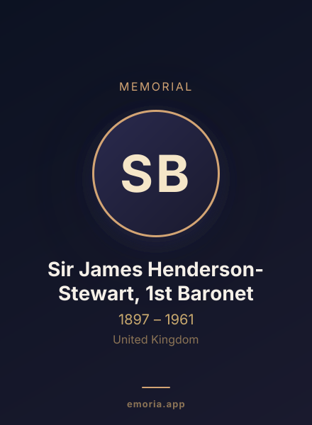 Memorial portrait of Sir James Henderson-Stewart, 1st Baronet