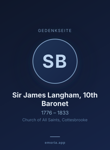 Gedenkportrait von Sir James Langham, 10th Baronet