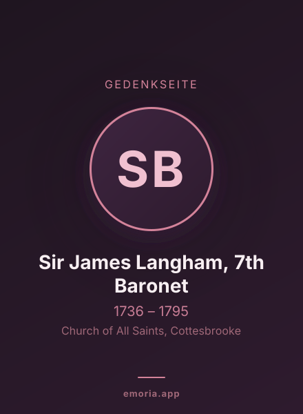 Gedenkportrait von Sir James Langham, 7th Baronet