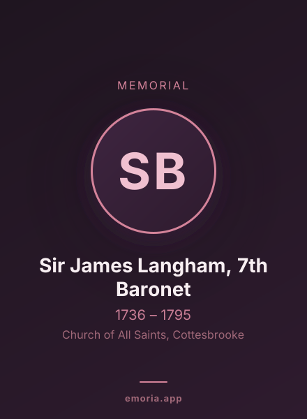 Memorial portrait of Sir James Langham, 7th Baronet