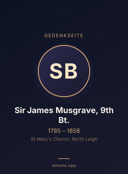 Gedenkportrait von Sir James Musgrave, 9th Bt.