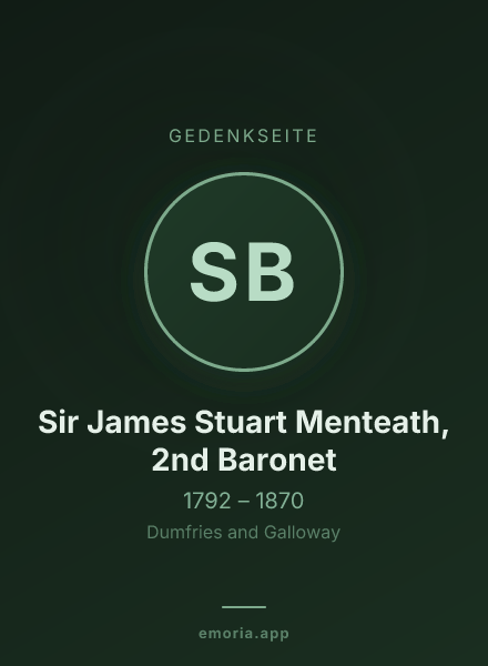 Gedenkportrait von Sir James Stuart Menteath, 2nd Baronet