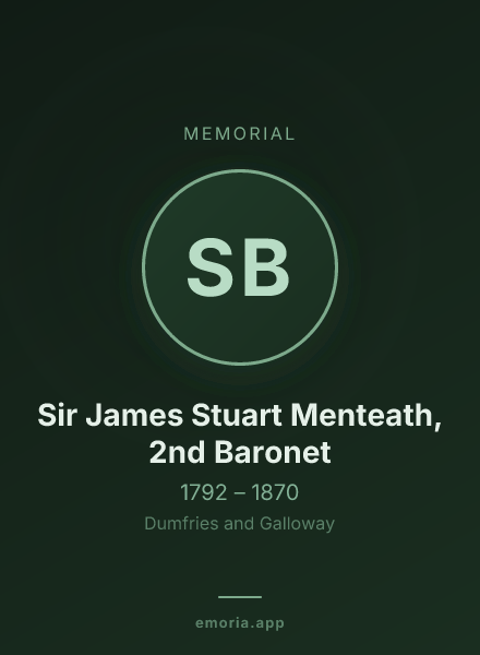 Memorial portrait of Sir James Stuart Menteath, 2nd Baronet