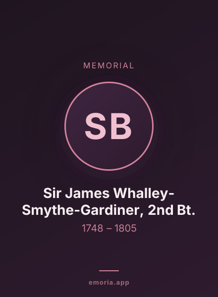 Memorial portrait of Sir James Whalley-Smythe-Gardiner, 2nd Bt.