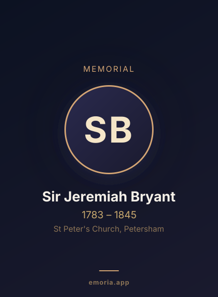 Memorial portrait of Sir Jeremiah Bryant