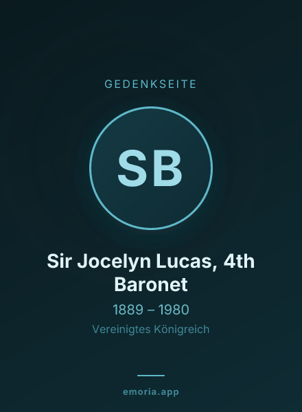 Gedenkportrait von Sir Jocelyn Lucas, 4th Baronet