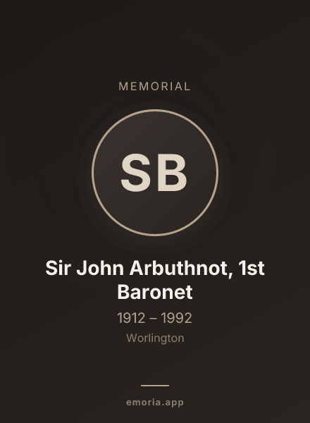 Memorial portrait of Sir John Arbuthnot, 1st Baronet