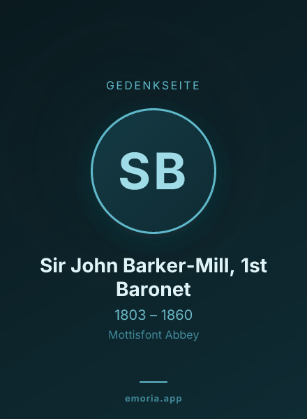 Gedenkportrait von Sir John Barker-Mill, 1st Baronet