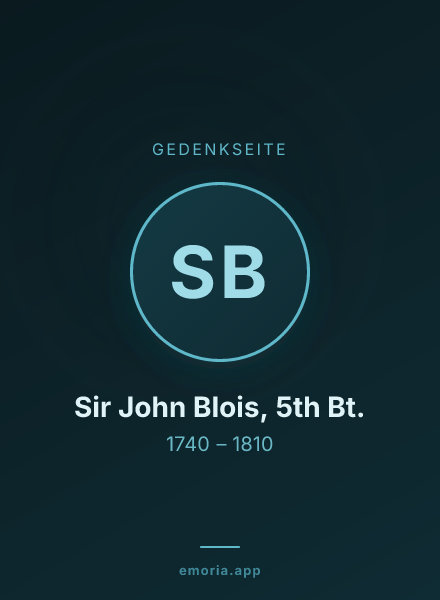 Gedenkportrait von Sir John Blois, 5th Bt.