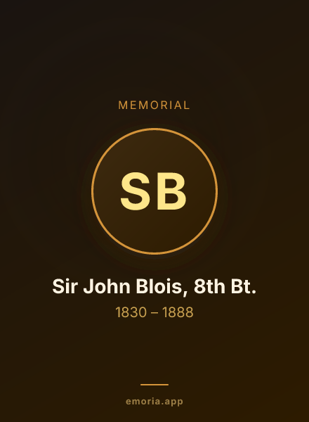 Memorial portrait of Sir John Blois, 8th Bt.