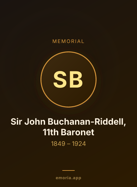 Memorial portrait of Sir John Buchanan-Riddell, 11th Baronet