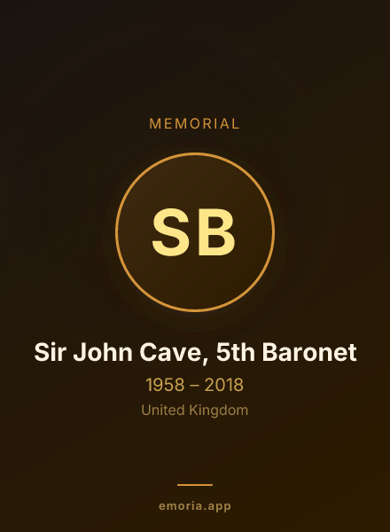 Memorial portrait of Sir John Cave, 5th Baronet