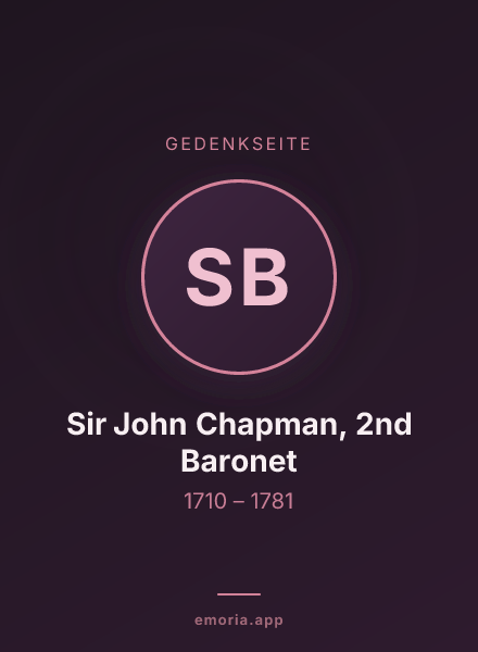 Gedenkportrait von Sir John Chapman, 2nd Baronet
