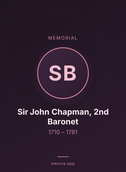 Memorial portrait of Sir John Chapman, 2nd Baronet