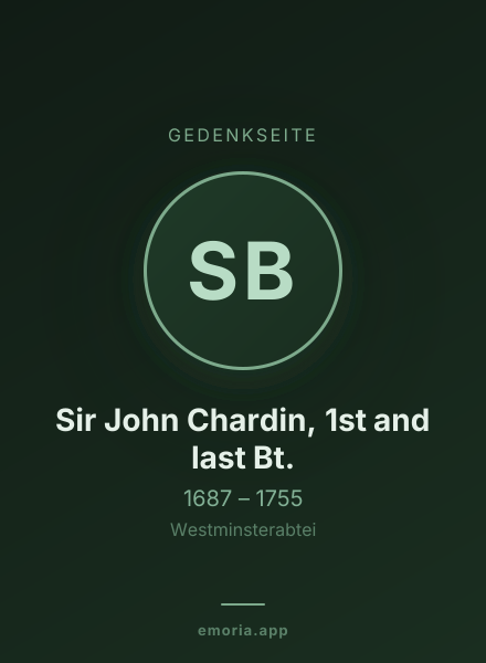 Gedenkportrait von Sir John Chardin, 1st and last Bt.