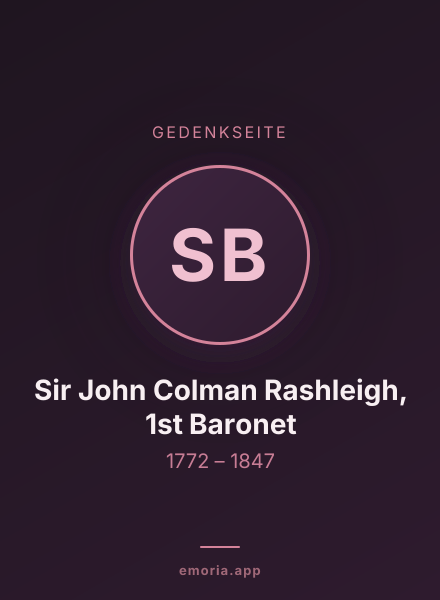 Gedenkportrait von Sir John Colman Rashleigh, 1st Baronet