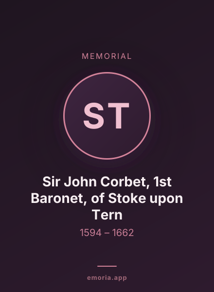 Memorial portrait of Sir John Corbet, 1st Baronet, of Stoke upon Tern