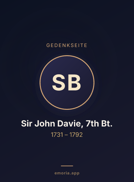 Gedenkportrait von Sir John Davie, 7th Bt.