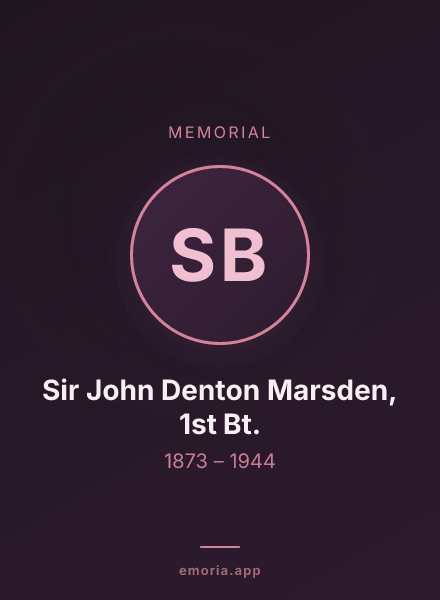 Memorial portrait of Sir John Denton Marsden, 1st Bt.