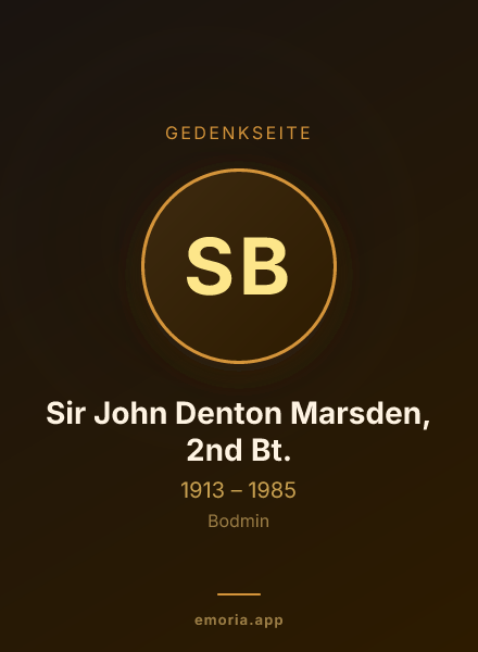 Gedenkportrait von Sir John Denton Marsden, 2nd Bt.
