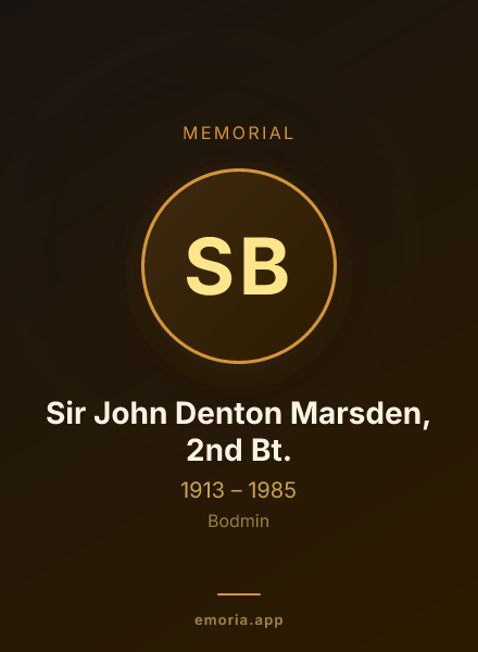 Memorial portrait of Sir John Denton Marsden, 2nd Bt.