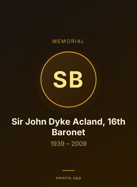 Memorial portrait of Sir John Dyke Acland, 16th Baronet