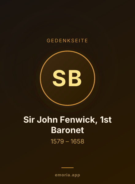 Gedenkportrait von Sir John Fenwick, 1st Baronet