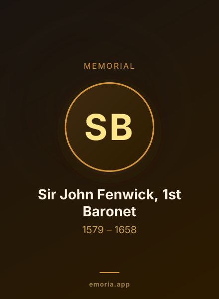 Memorial portrait of Sir John Fenwick, 1st Baronet